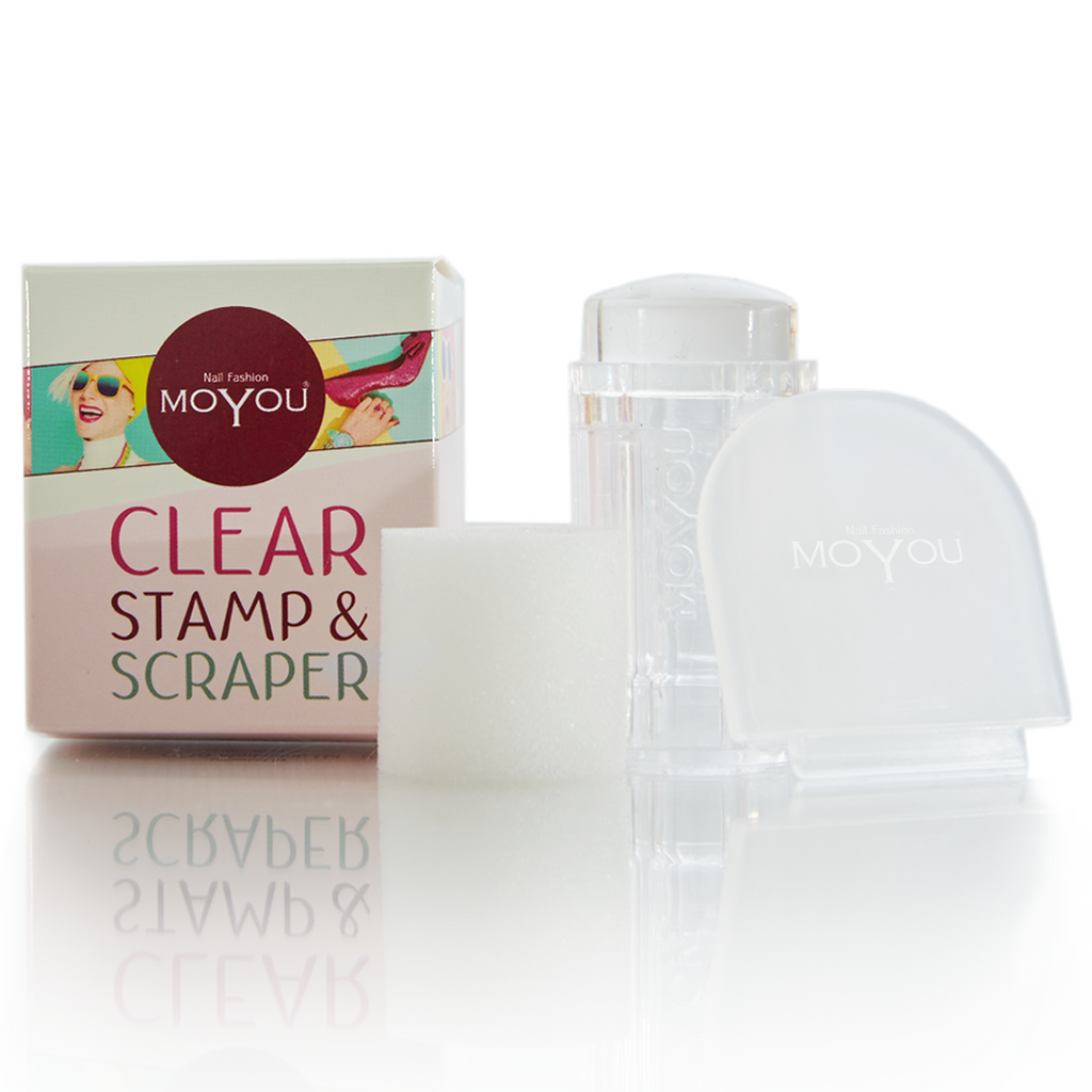 MoYou Clear Stamp and Scraper with Magic Sponge - MoYou Nail Fashion 